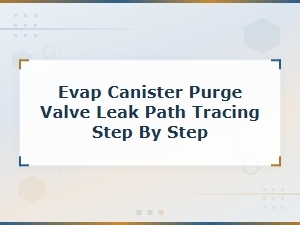 Evap Canister Purge Valve Leak Path Tracing: Step-by-Step Diagnosis Guide
